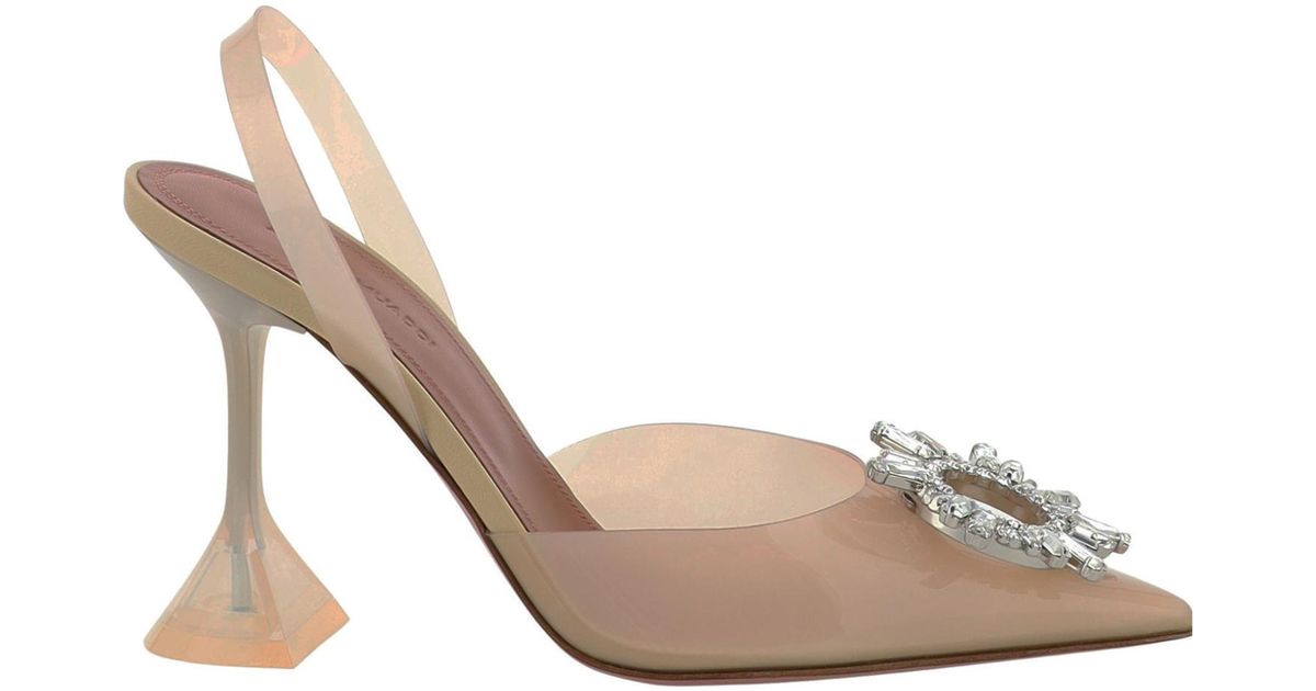 amina muaddi heels white