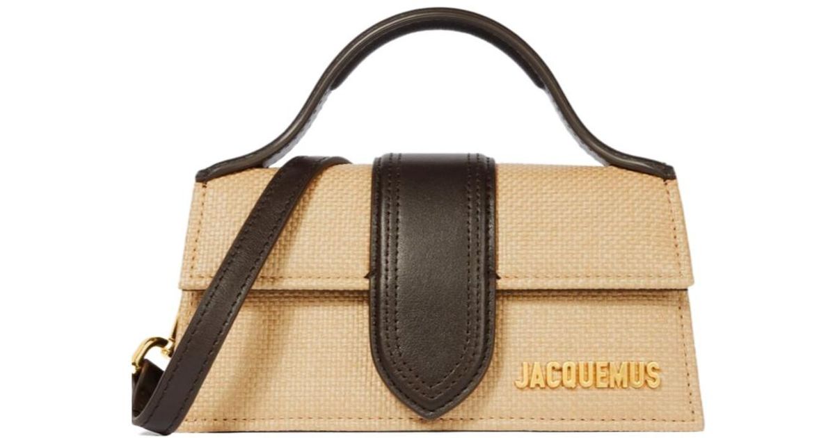 Jacquemus Logo Plaque Woven Top Handle Bag in Metallic | Lyst