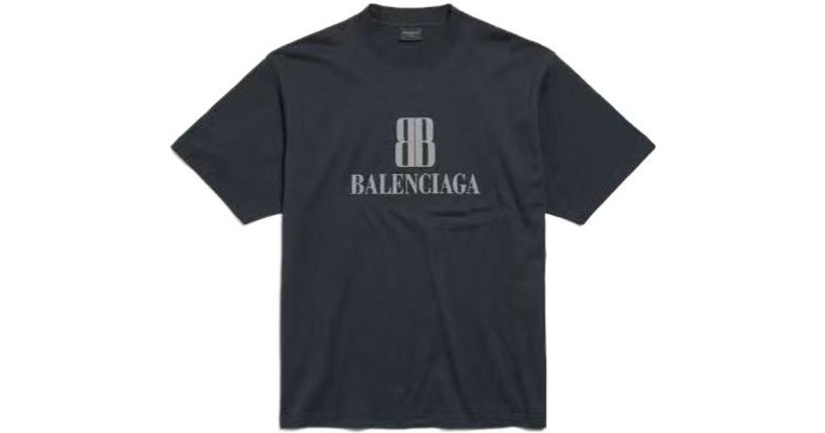 【関税&送料込】Balenciaga White Nano Bb Medium Fit T-Shirt Men's Nano Bb T-shirt Medium Fit in Dirty White | Balenciaga US