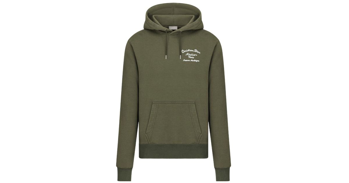 【送料&関税込】Stone  Logo Printed Drawstring Hoodie Dior Homme Logo Embroidered Drawstring Hoodie in Green for