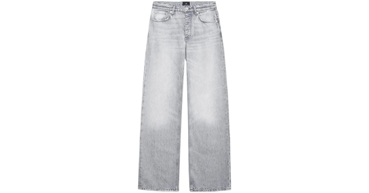 Anine Bing Belt Loop Jeans in Gray | Lyst