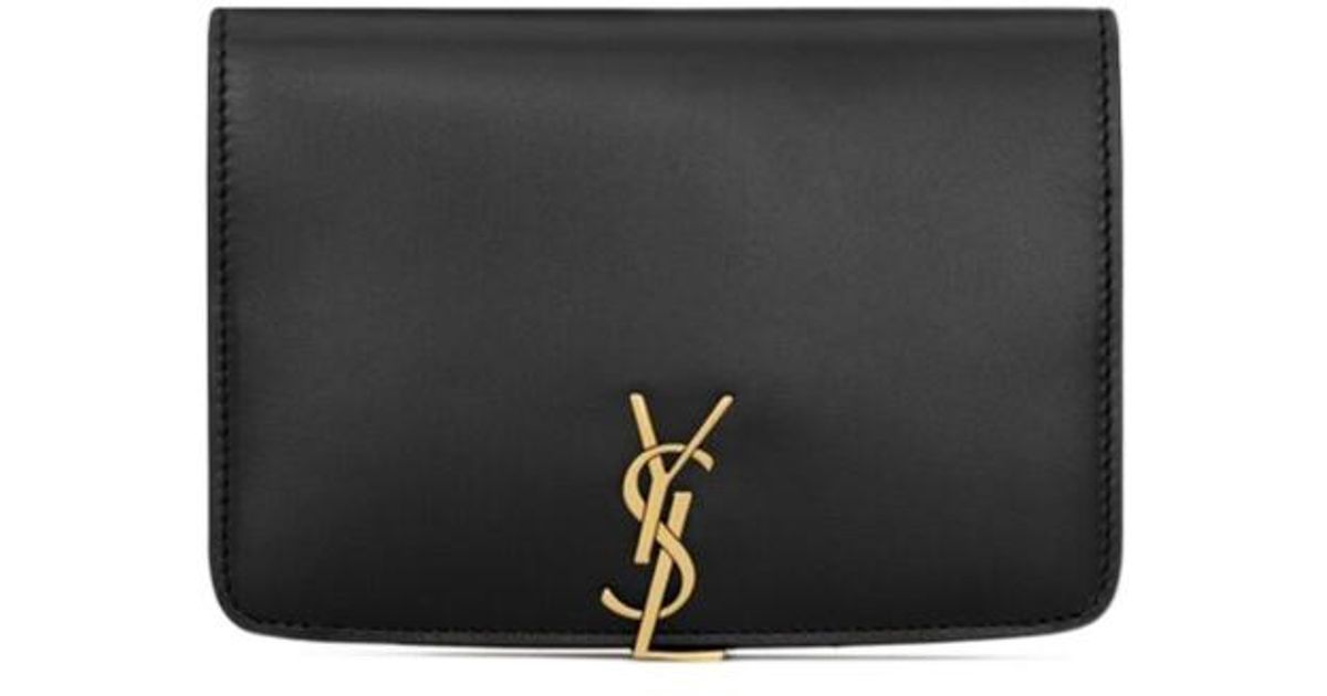 Saint Laurent Voltaire Passport Case in Black | Lyst