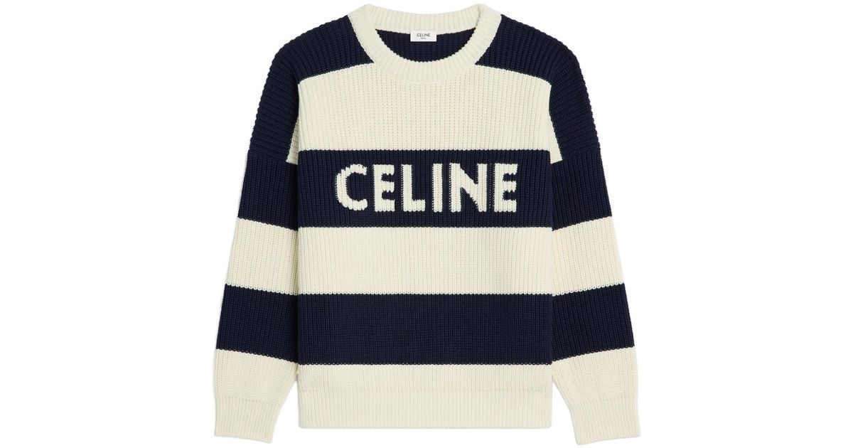 Celine Oversized Sweater in Blue for Men | Lyst