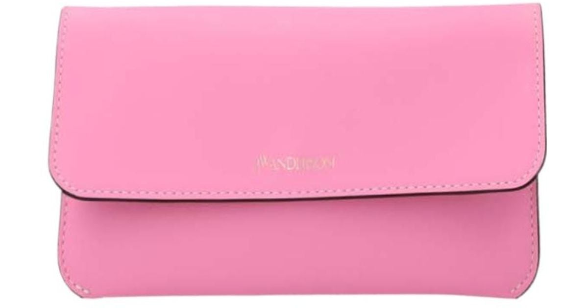 トートバッグ J W ANDERSON Chain Crossbody Pink AC0230LA0088300 AC0230LA00 JW Anderson Jw Anderson Logo Printed Foldover Top Shoulder