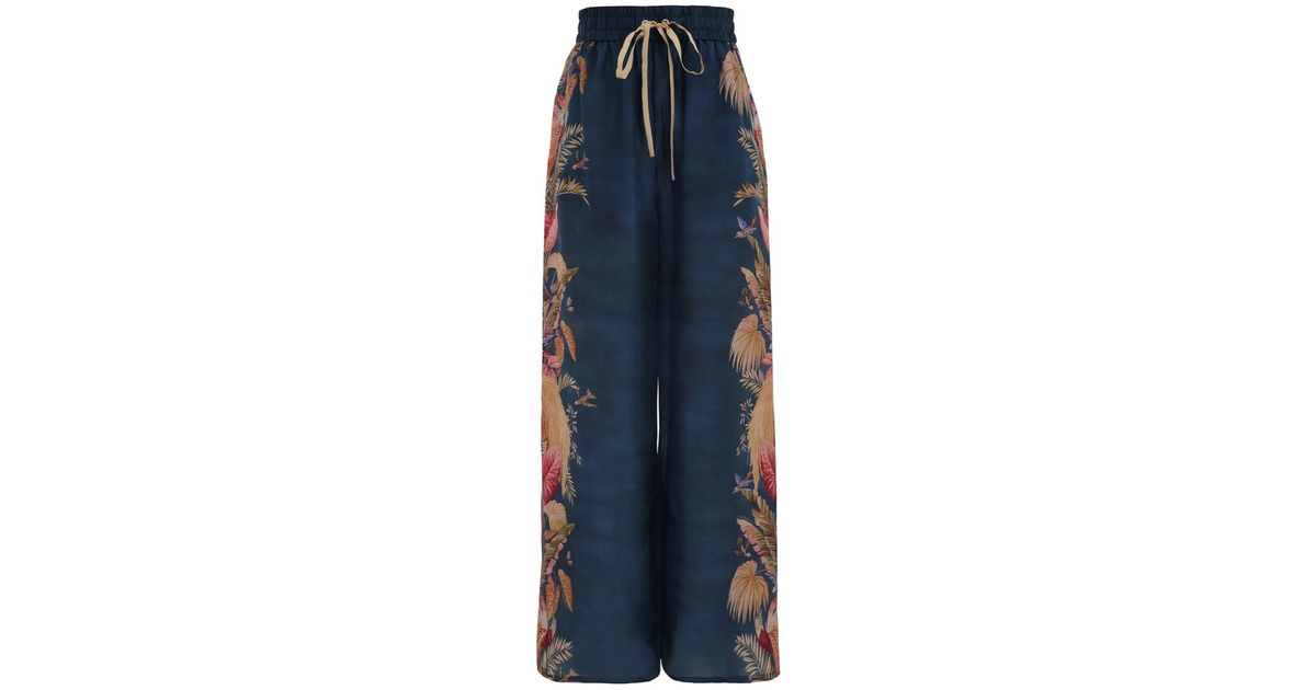 Zimmermann Ascension Relaxed Pant in Blue | Lyst