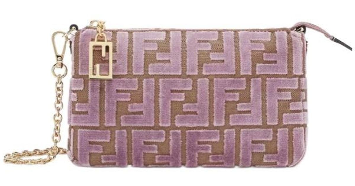 Fendi Baguette Zipped Pouch Crossbody Bag in Pink | Lyst