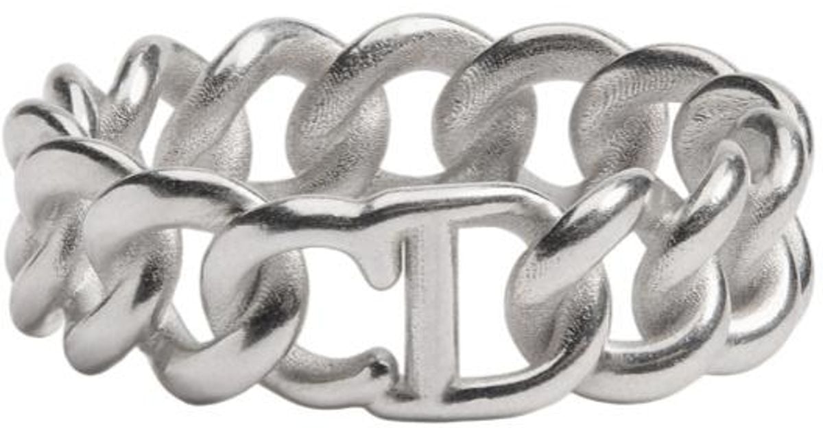 Dior Cd Icon Chain Link Ring in White for Men | Lyst UK