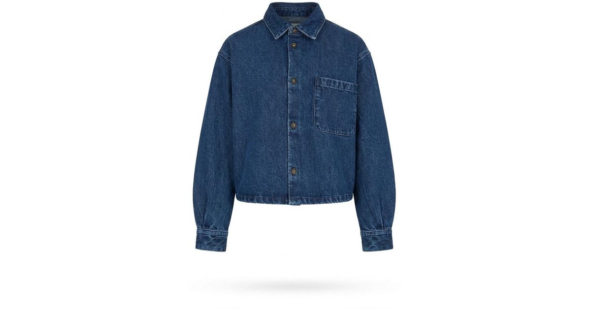A.P.C. Pocket Samantha Buttoned Jacket in Blue | Lyst