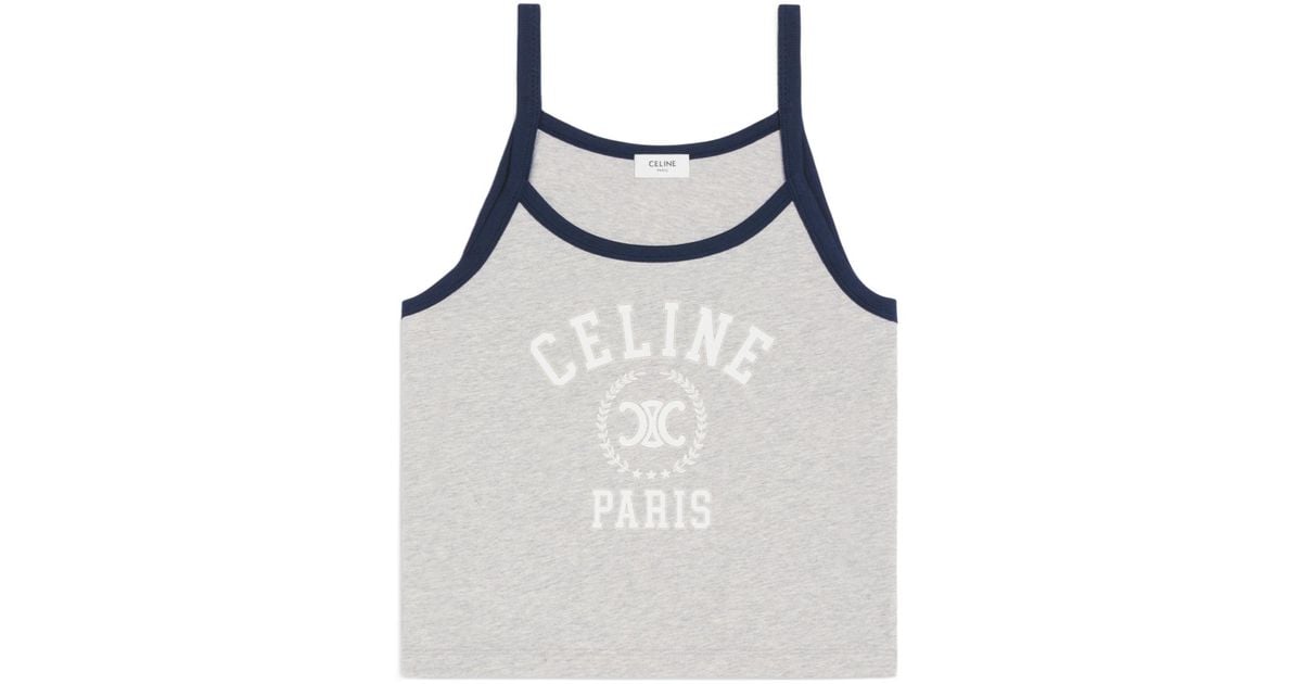 トップス Vintage celine tank top Celine Vintage 2K Women's Cotton Sleeveless Ribbed Knit Tank