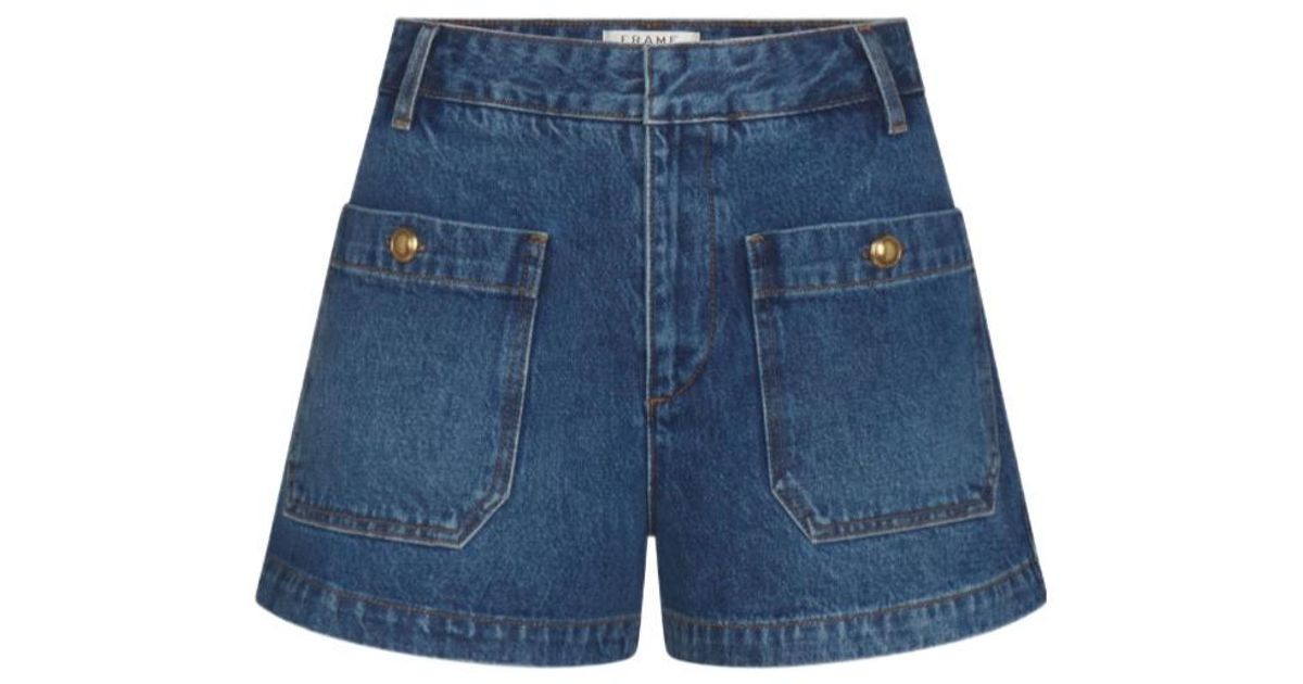 Demin Loop FRAME Denim Shorts With Belt Loops in Blue | Lyst