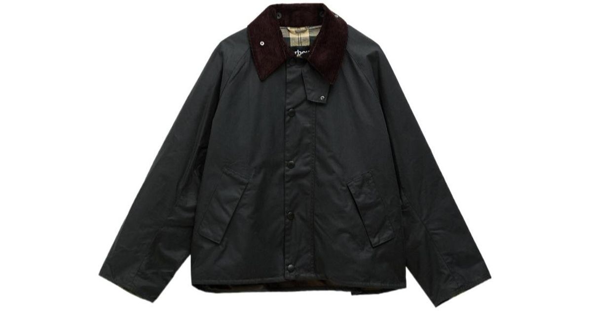 Barbour Modified Transport Waxed Jacket in Black for Men | Lyst