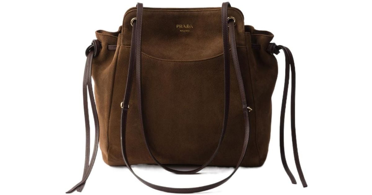 Prada Carry Medium Tote Bag in Brown | Lyst UK