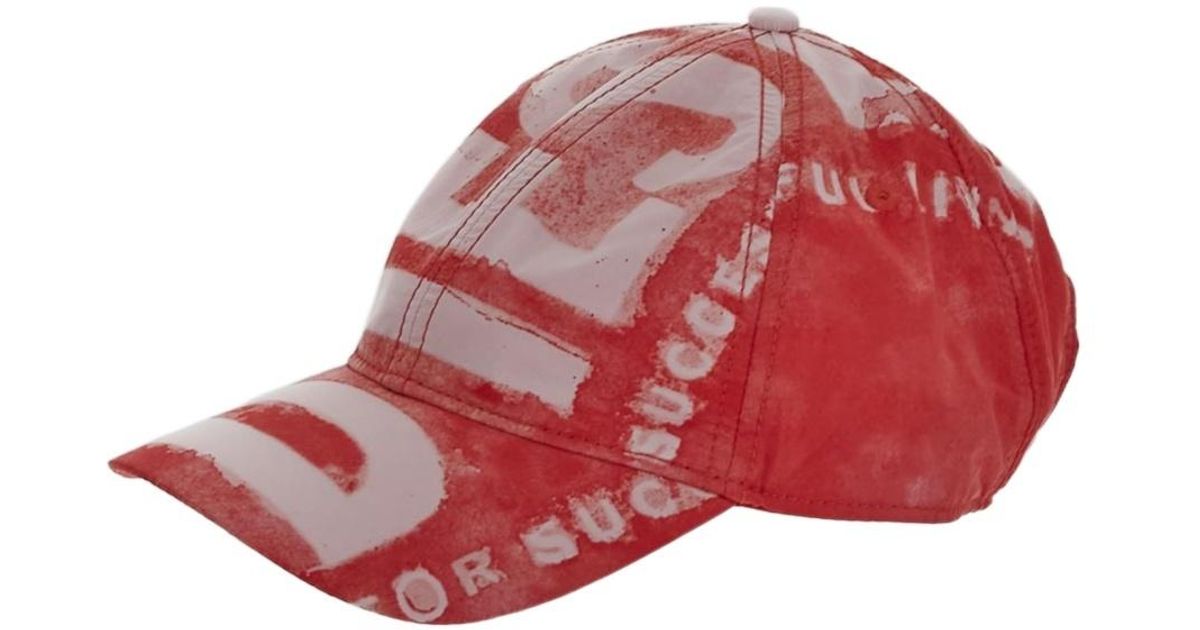 【DIESEL】C-EWAN-NY CAP RED Diesel - C-Ewan Baseball Cap in Red Diesel