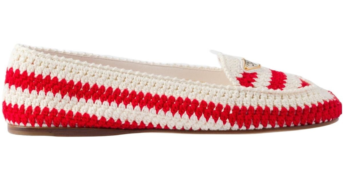 ローファー・オックスフォード PRADA Embroidered crochet loafers (1D496NF0052C2T F0011) Prada Embroidered Crochet Loafers | Lyst