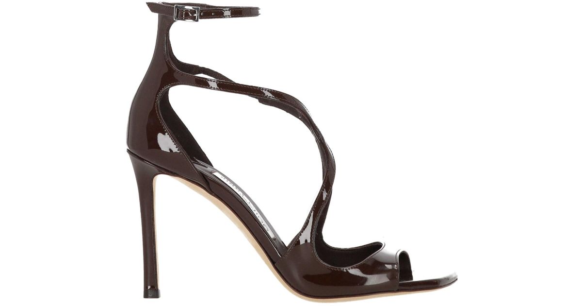 Jimmy Choo Azia Strappy Heeled Sandals in Metallic | Lyst