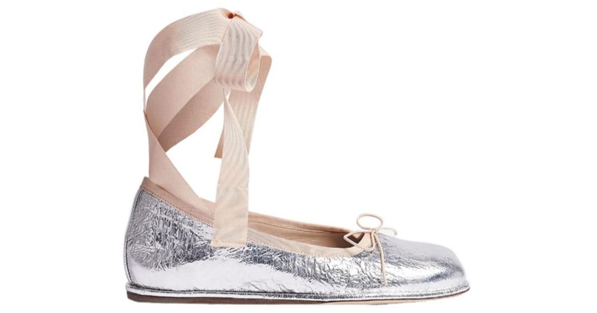 Simone Rocha Ribbon Bow Ballet Shoes in White | Lyst