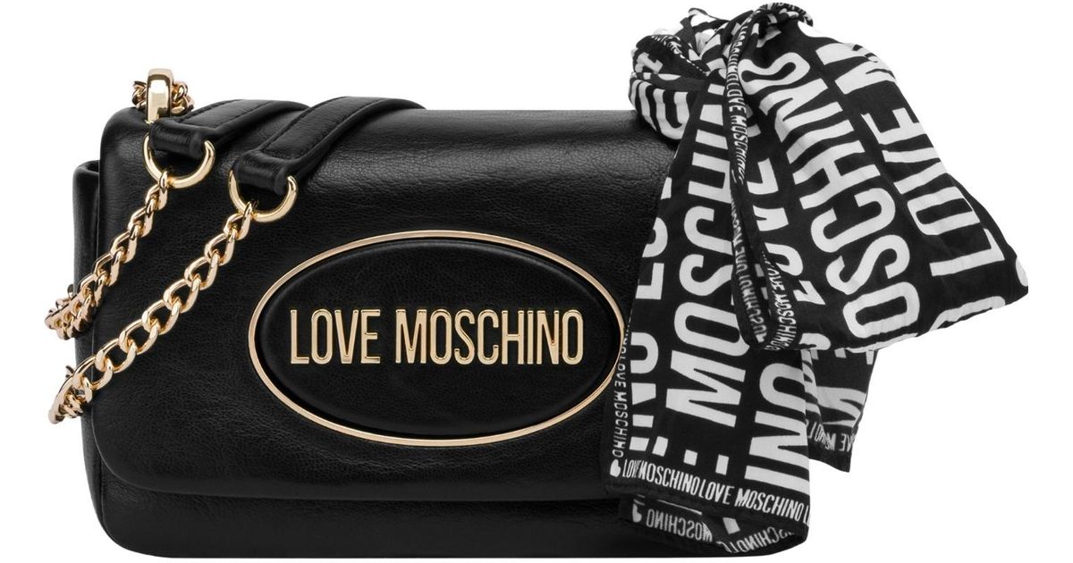 Moschino Black Calf Leather Bos Taurus Handbag