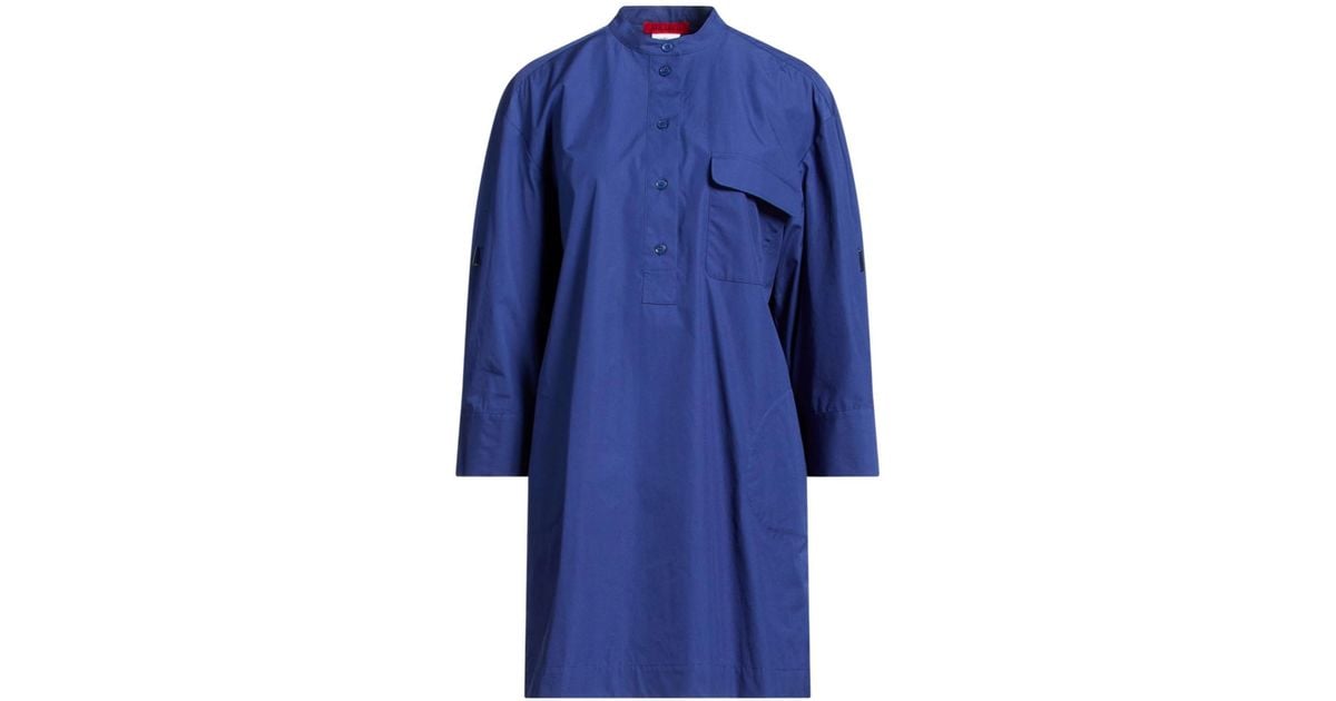 MAX&Co. Stand Collar Utility Shirt Dress in Blue | Lyst