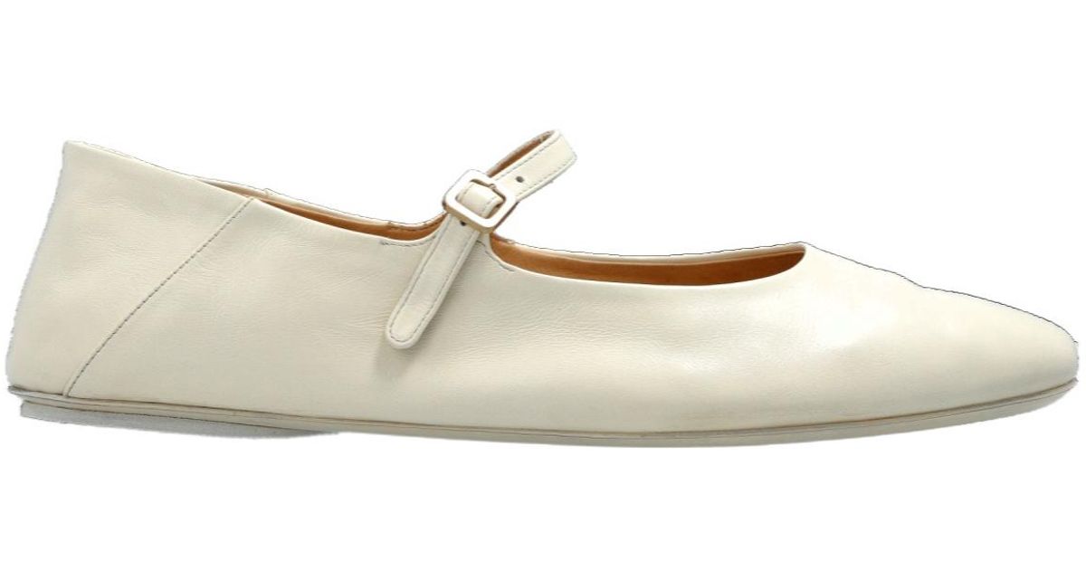 Marsèll Marsèll Strascico Buckled Ballerina Shoes in White | Lyst