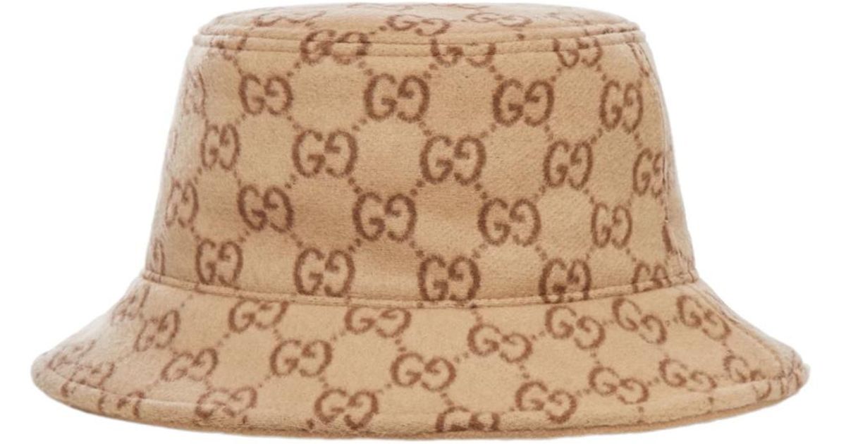 Gucci Gg Wool Bucket Hat in Natural | Lyst