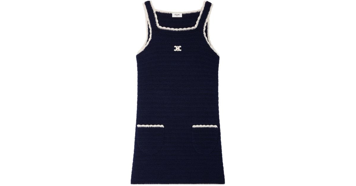 Celine Mini Dress in Blue | Lyst