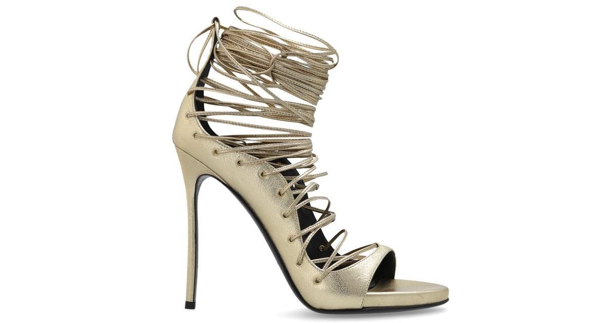 DSquared² Riri High-Heeled Sandals in Metallic | Lyst