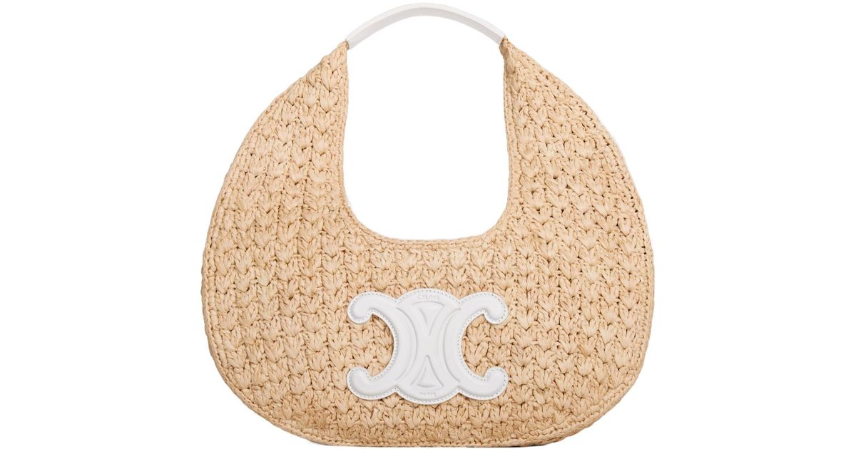CELINE｜SHOULDER BAGS (CELINE CLASSIC PANIER HOBO BAG IN Women's Celine classic panier hobo bag in raffia and