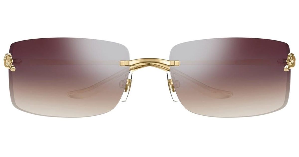 Cartier Rimless Rectangle Cartier Rimless Rectangular Sunglasses | Lyst UK