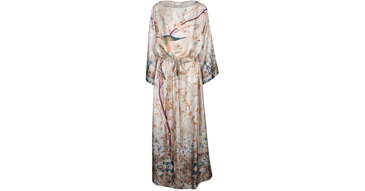 Pierre Louis Mascia Aloe Midi Dress in Natural | Lyst