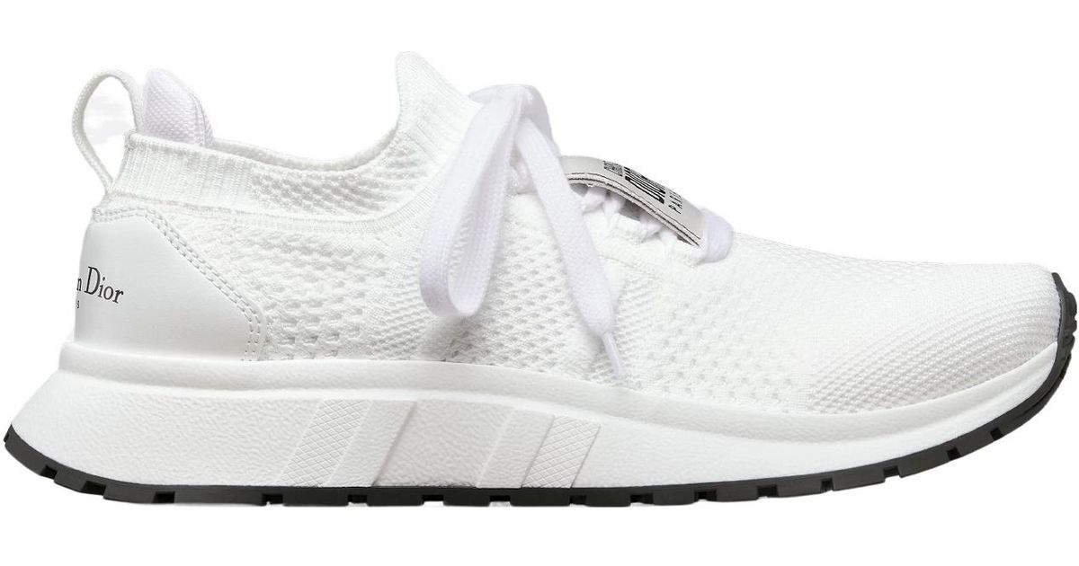 Dior Christian Mesh Knitted Lace Up Sneakers In White Lyst Dior Christian Mesh Knitted Lace Up Sneakers In White Lyst