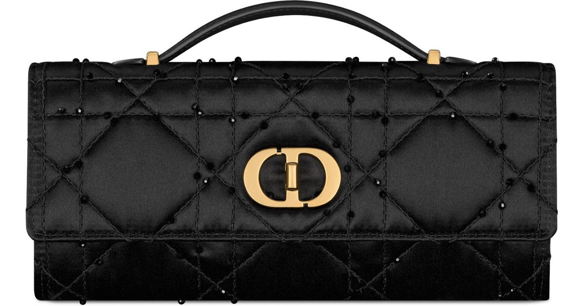 Dior Miss Caro Top Handle Pouch in Black | Lyst