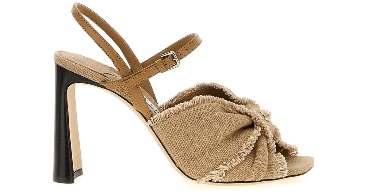 ☆国内発送☆ Jimmy Choo Annika' sandals Jimmy Choo 95mm Annika Sandals | Gold | FARFETCH