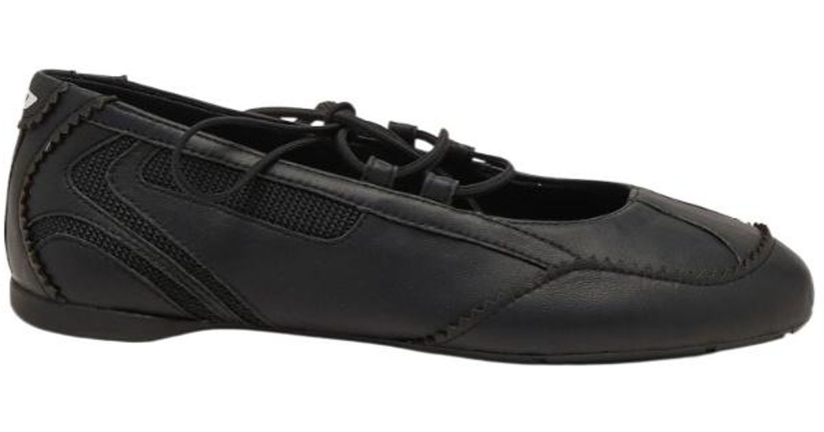 DIESEL D-Mile Ballerina Lace Up W Flats in Black | Lyst