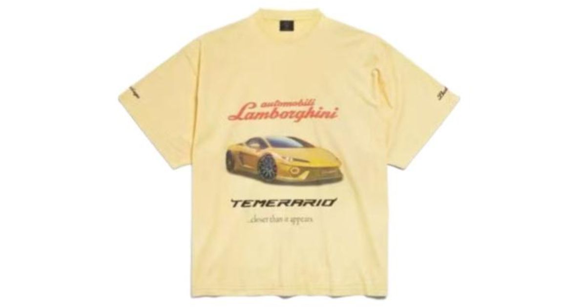 [BALENCIAGA]Automobili Lamborghini Oversized サッカーTシャツ Balenciaga Balenciaga x Automobili Lamborghini Oversized T