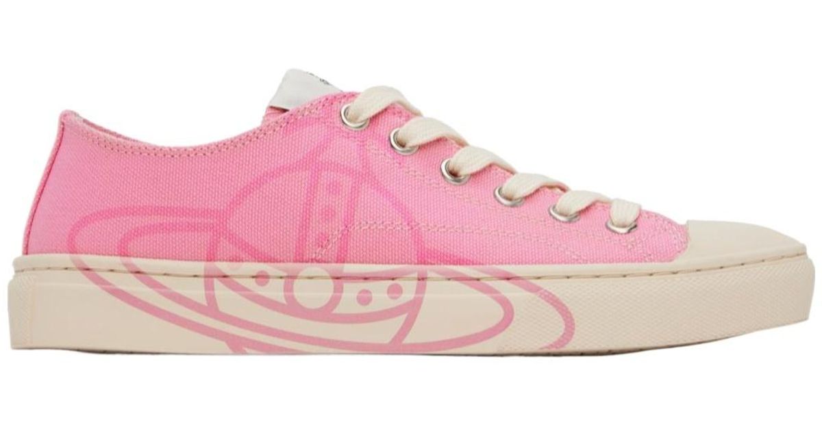 スニーカー Vivienne Westwood Women's Low Top Sneakers Pink 75020005WW00 Vivienne Westwood Low Top Plimsoll Sneakers in Pink | Lyst