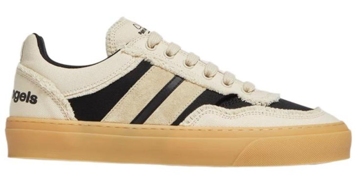 Moncler X Palm Angels Striped Low-Top Sneakers in Natural for Men