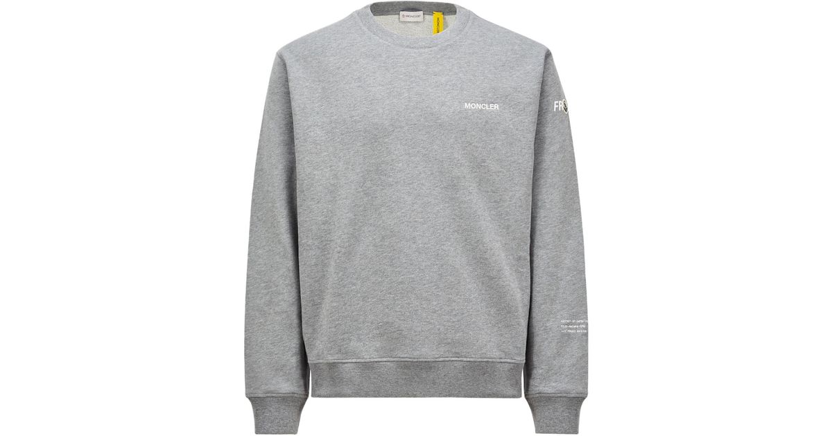Moncler X Frgmt Maxi Logo Cotton Sweatshirt in Grey for Men | Lyst UK