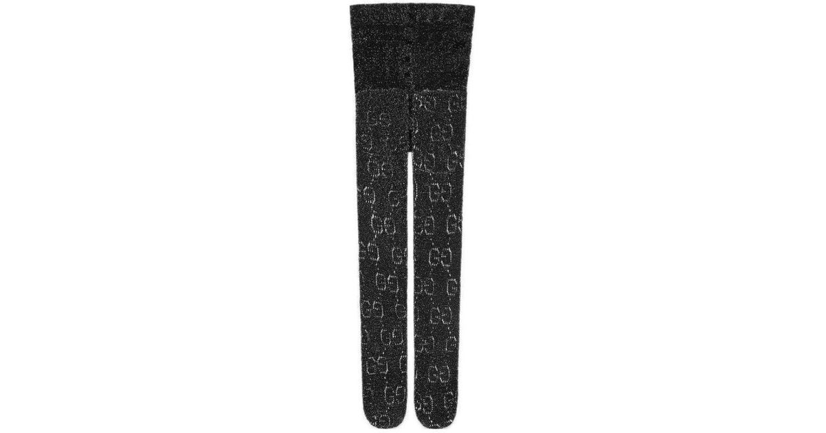 Gucci Gg Pattern Tights in Black | Lyst