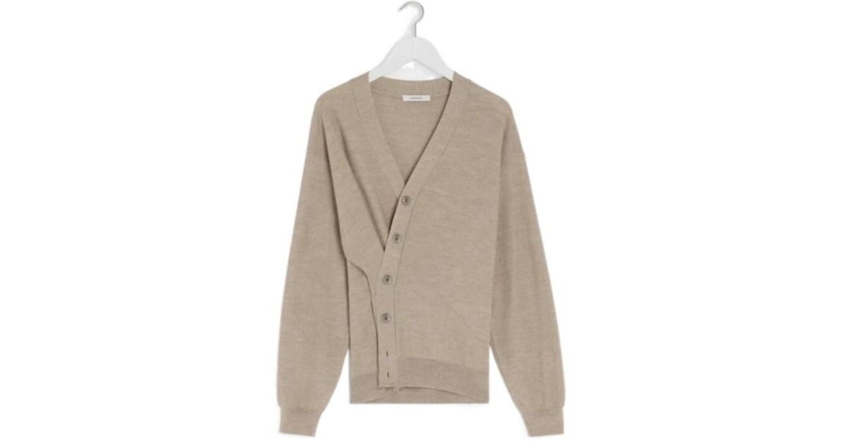 Lemaire Relaxed Twisted Cardigan in Natural for Men | Lyst