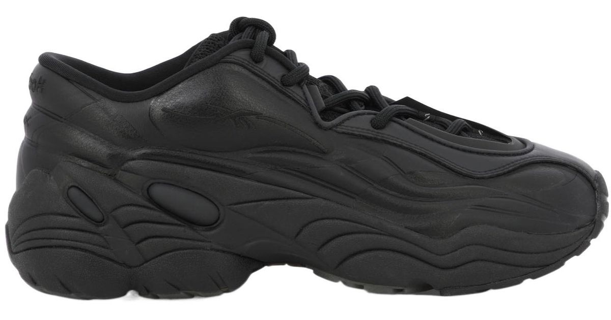 Reebok Dmx Run 6 Logo-Embroidered Sneakers in Black | Lyst