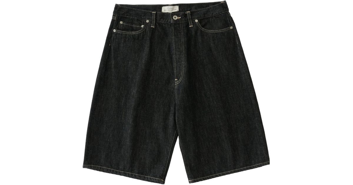 Demin Loop Studio Nicholson Denim Shorts With Belt Loops in Black for Men | Lyst