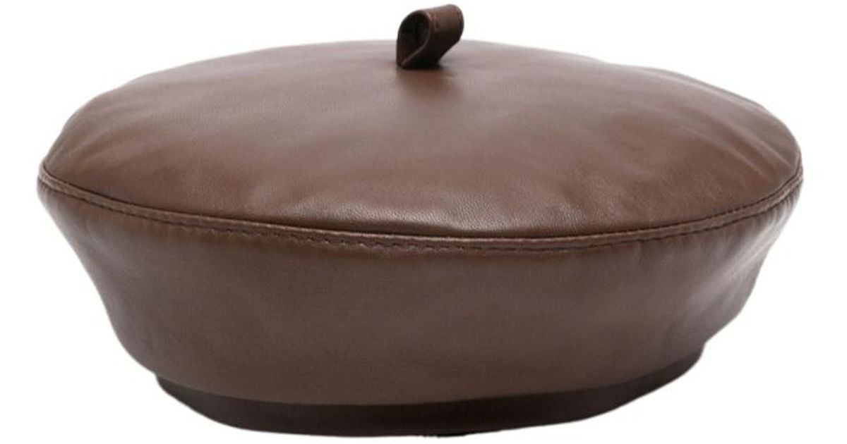 Ruslan Turko Ruslan Baginskiy Bover-Style Flat-Top Beret in Brown | Lyst UK