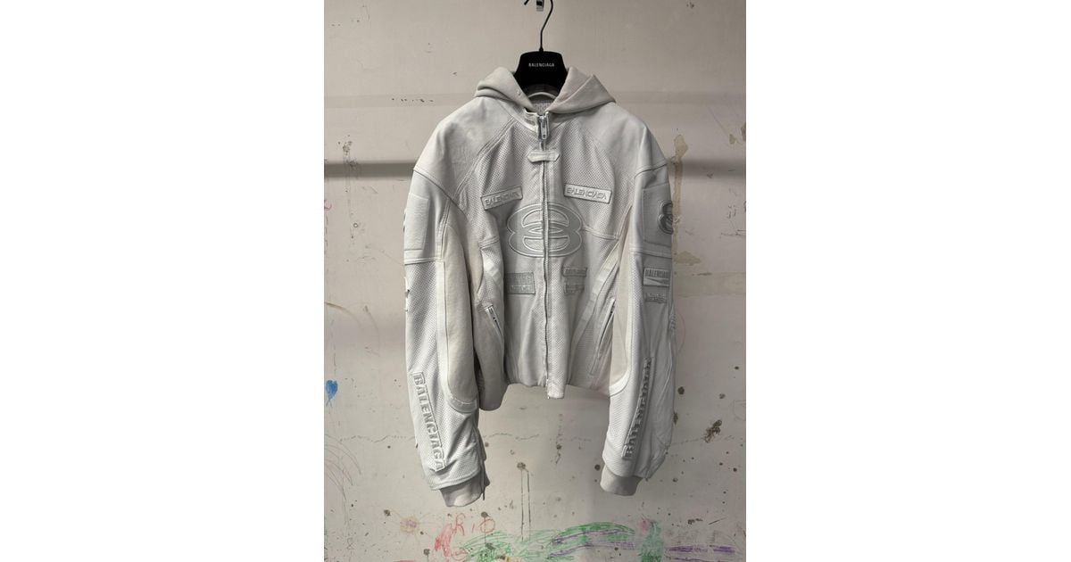 Balenciaga Hybrid Biker Jacket in Gray for Men | Lyst