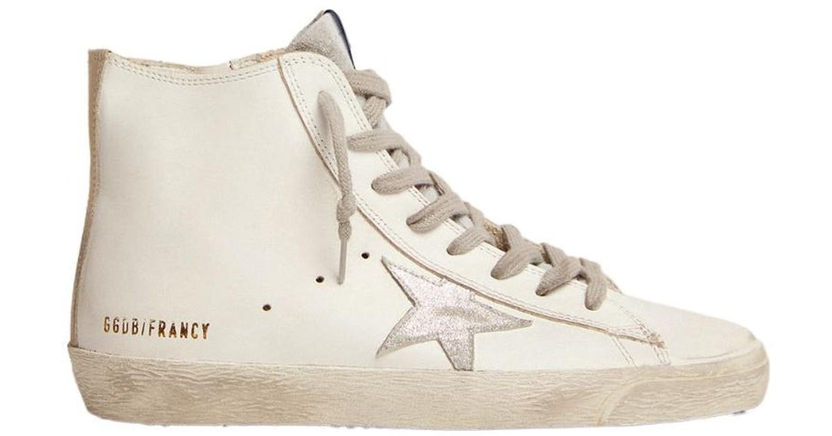 Golden Goose Francy High-Top Sneakers in Natural | Lyst
