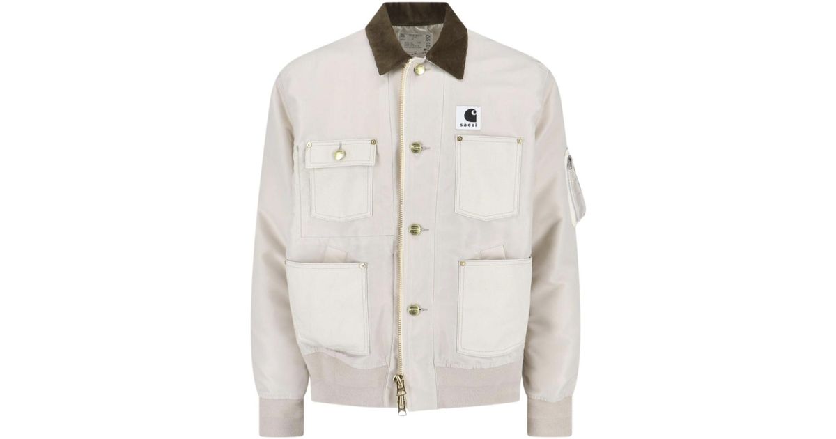 Sacai X Carhartt Wip Twill X Duck Blouson in White for Men | Lyst