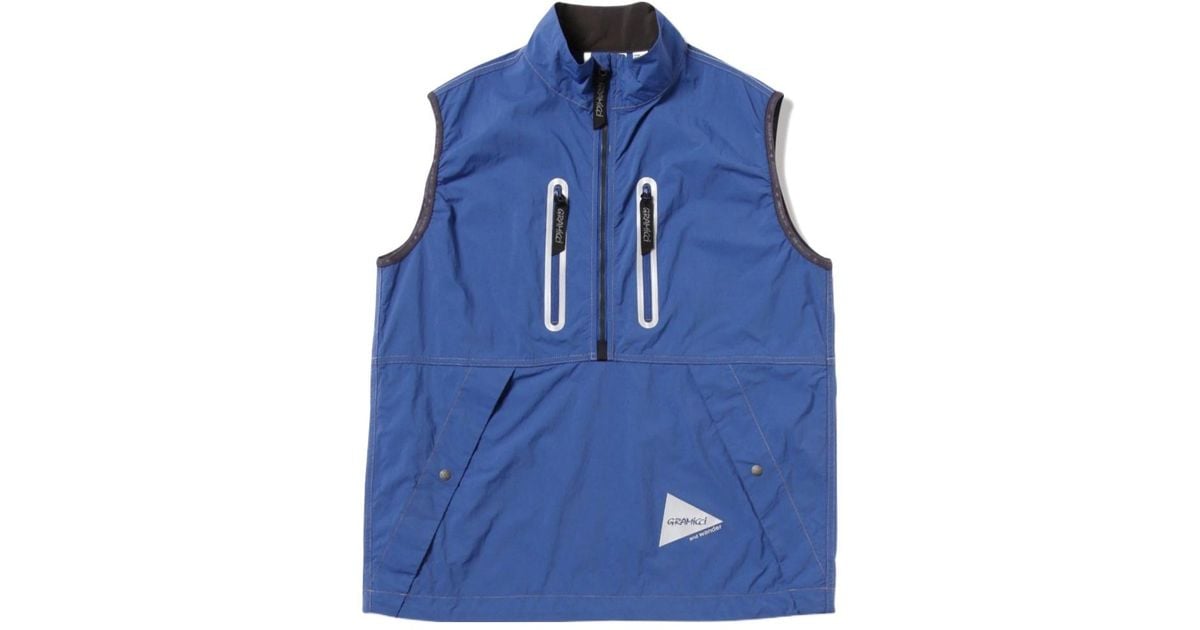 and wander Gramicci X Brushed Nylon Vest in Blue for Men | Lyst
