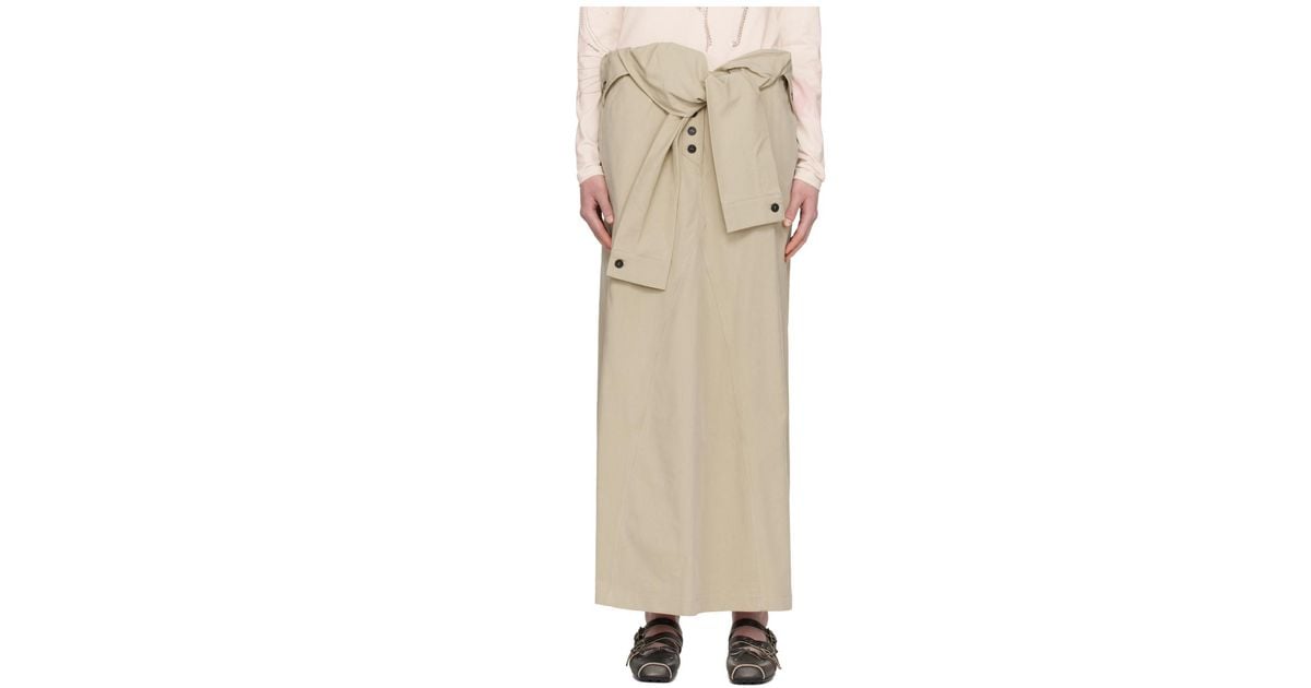 OPEN YY Wrapped Maxi Skirt in Natural | Lyst