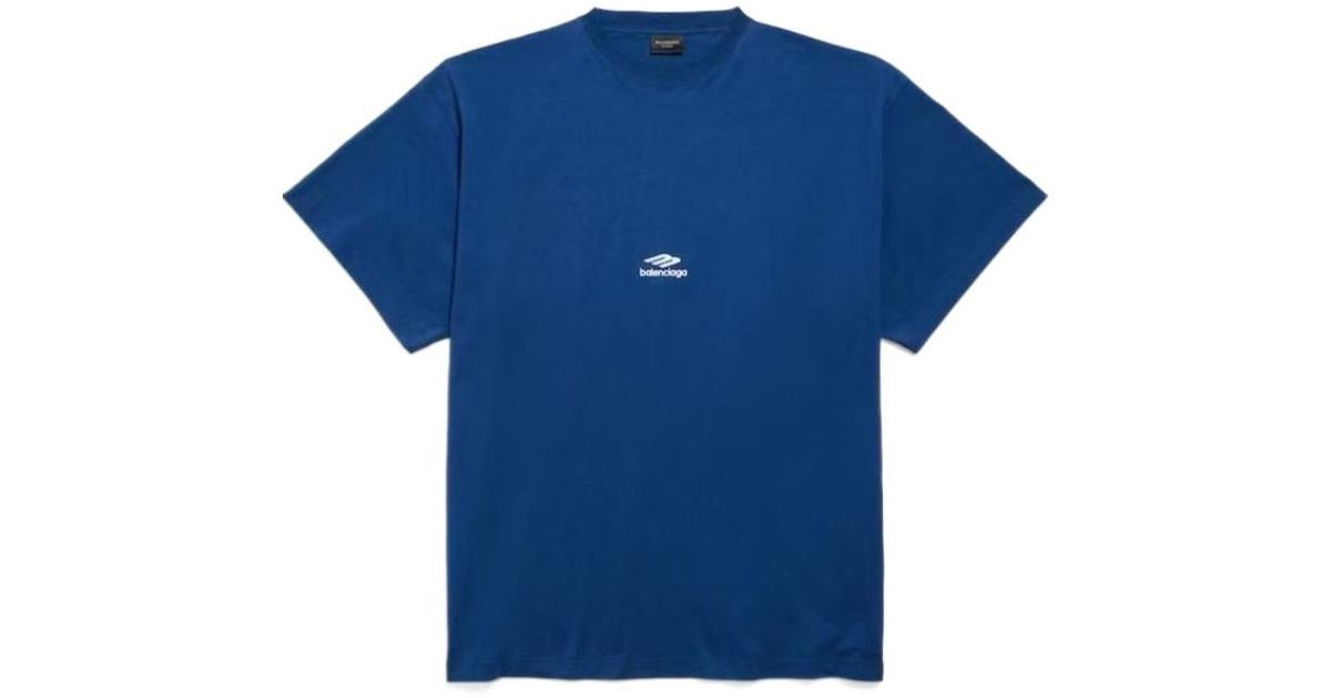Balenciaga 3B Sports Icon Oversized T-Shirt in Blue for Men | Lyst