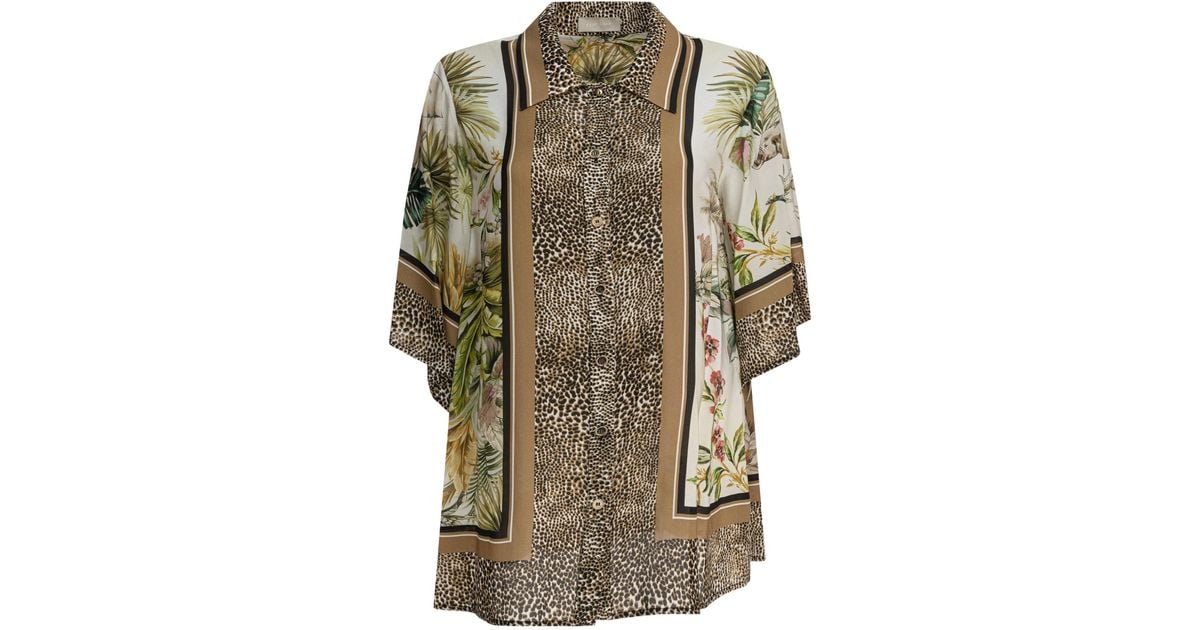 Tシャツ・カットソー Elie Saab Printed Chiffon Shirt FOULARD36 SILK Elie Saab Savannah Print Shirt In Brown | ModeSens