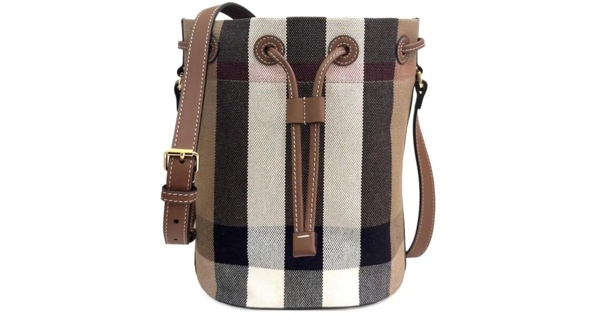 【BURBERRY】Mini drawstring bucket bag/関税+全国送料込み Mini TB Bucket Bag in Dark birch brown - Women | Burberry